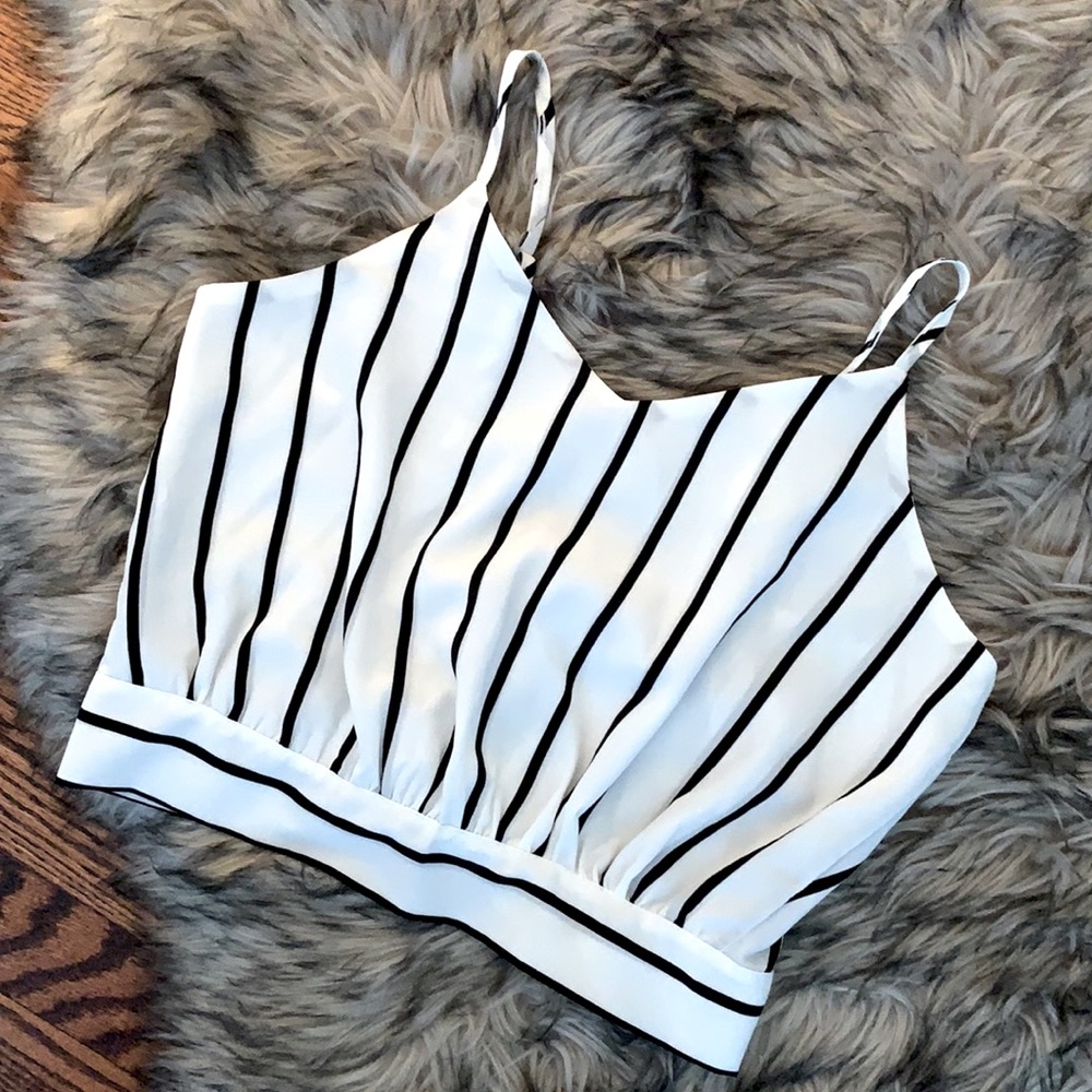 SOLD - Striped Tie Back Crop Top
